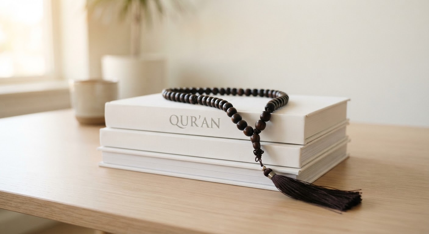 Sandalwood Tasbih — Hand-strung sandalwood prayer beads